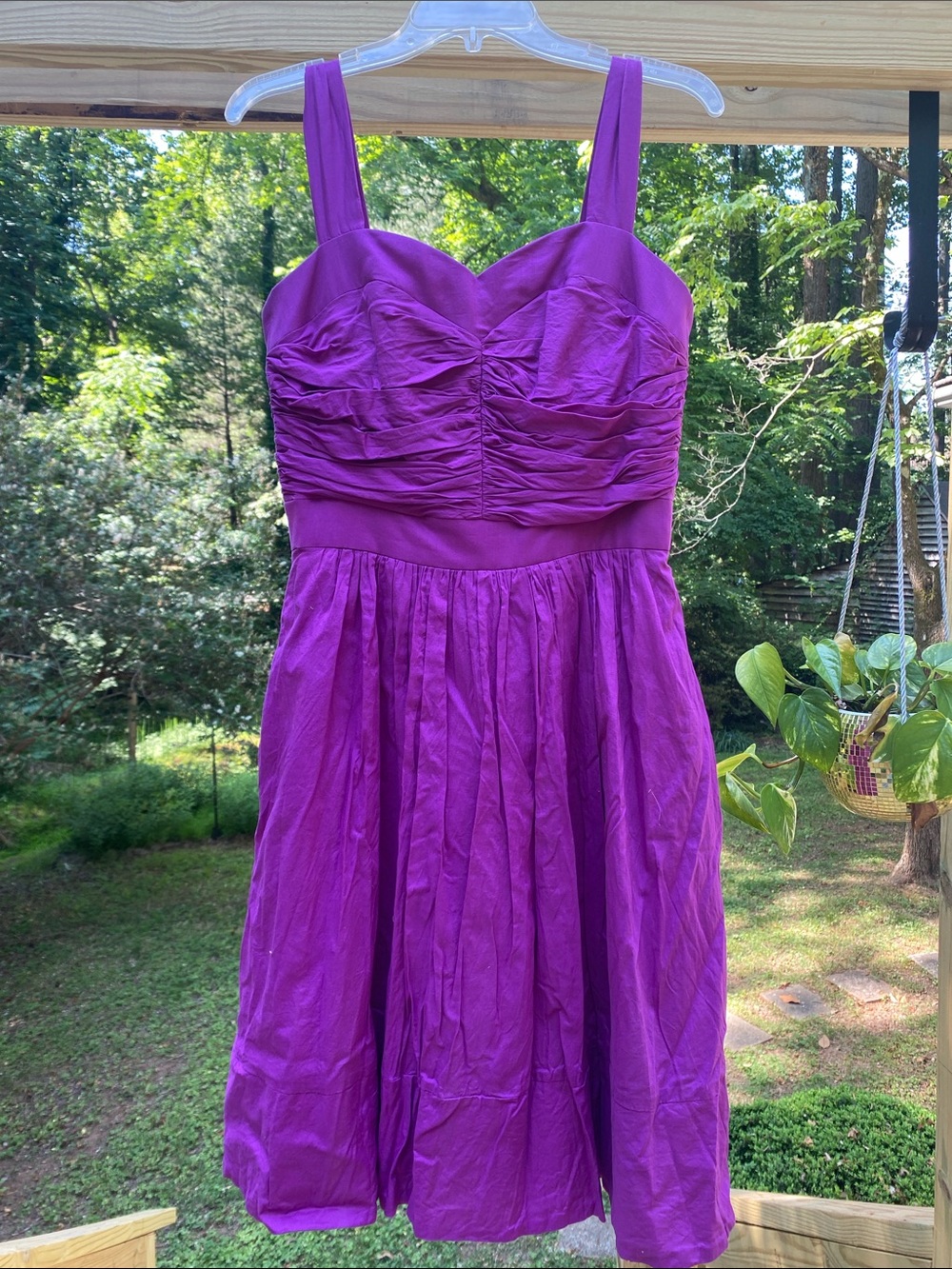 Cotton sweetheart dress with pockets
